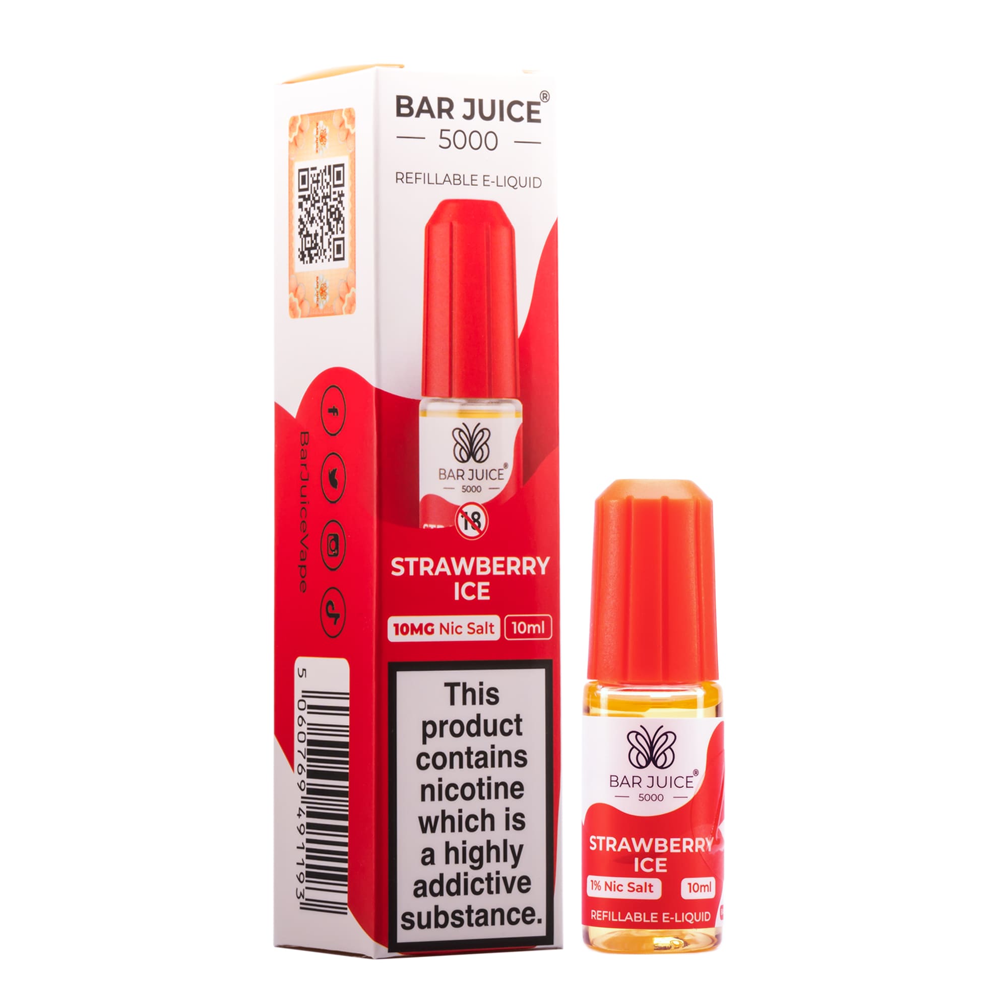 Bar Juice 5000 - Strawberry Ice Nic Salt E-Liquid - 10ml - 20mg